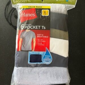 Pack of 6 Hanes pocket t shirts